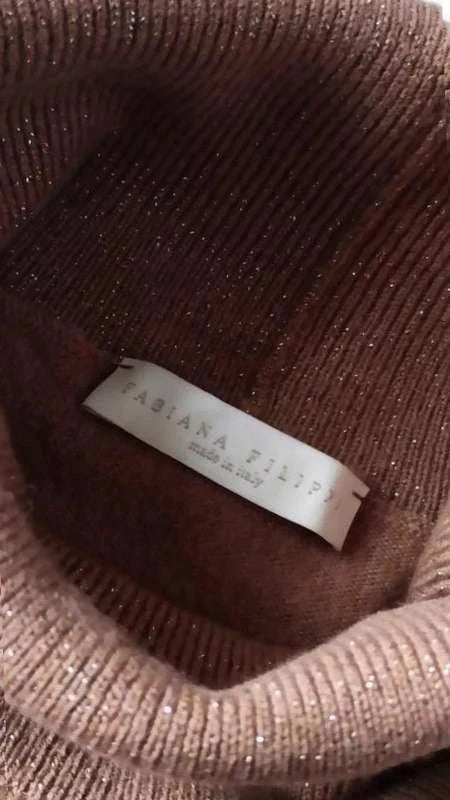 Fabiana Filippi brown wool silk cashmere turtleneck sweater - view 7
