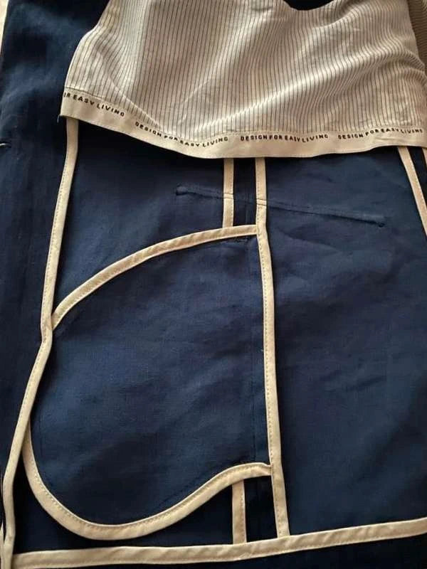 S Max Mara navy linen cotton sleeveless vest - view 4