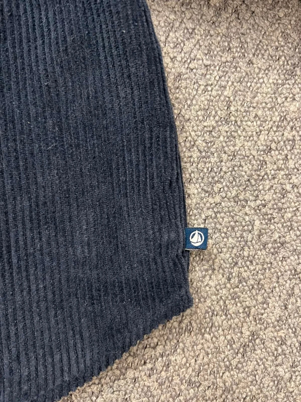 Petit Bateau navy cotton velvet shirt - view 3