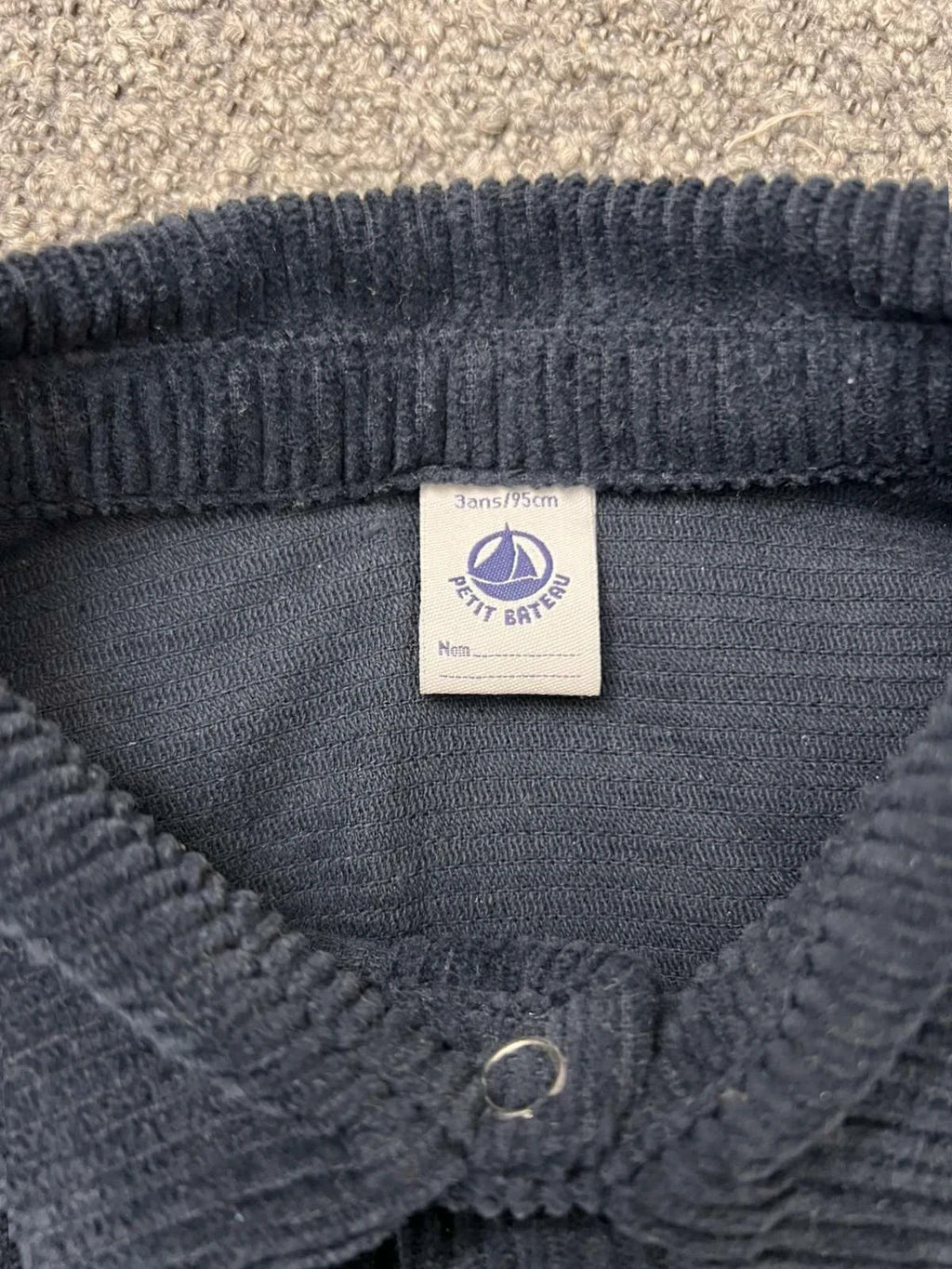 Petit Bateau navy cotton velvet shirt - view 6