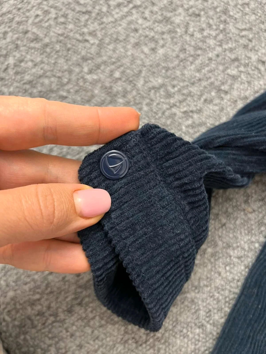 Petit Bateau navy cotton velvet shirt - view 5