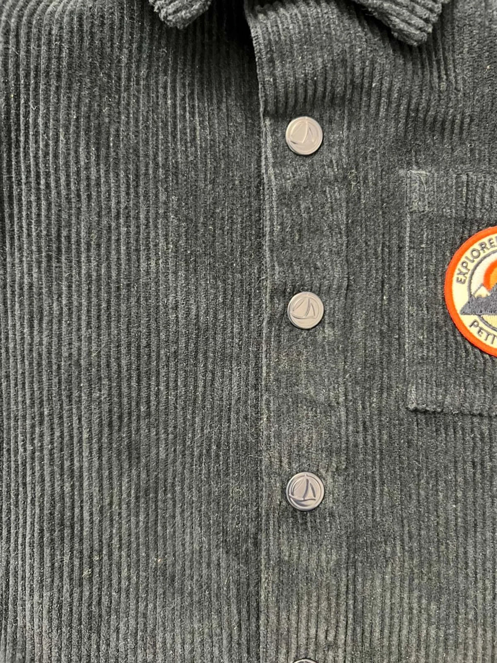 Petit Bateau navy cotton velvet shirt - view 4