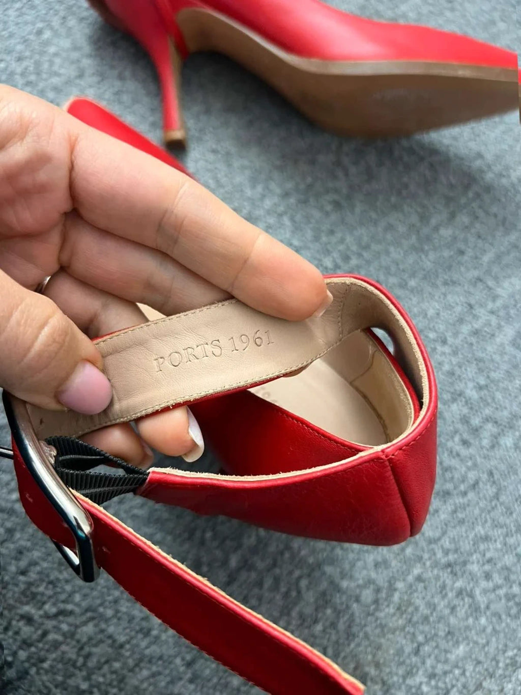 Ports 1961 red fully leather high heels - view 3