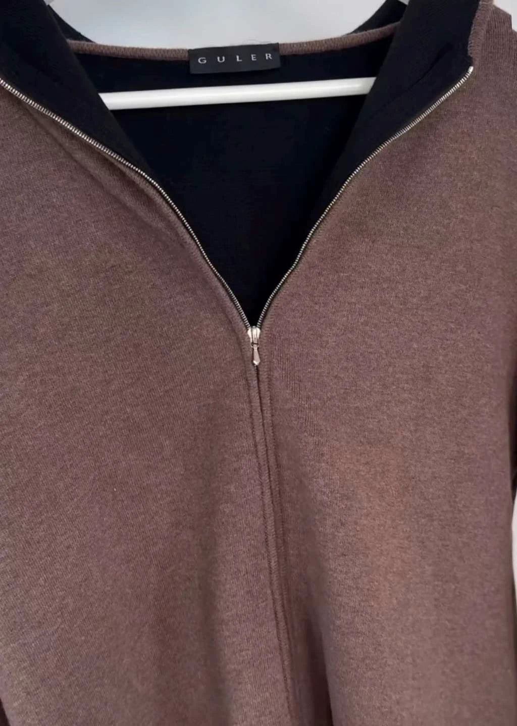 Guler brown wool angora cardigan