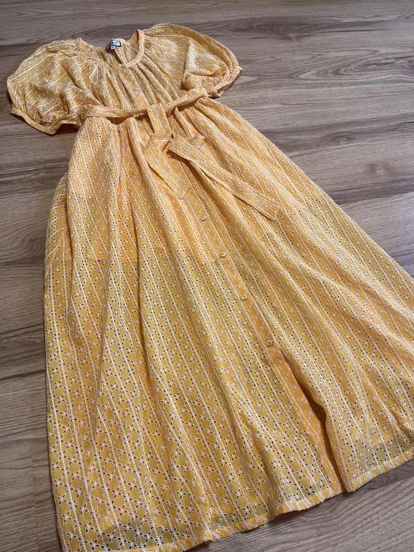 Paul & Joe cotton embroidered long belted dress