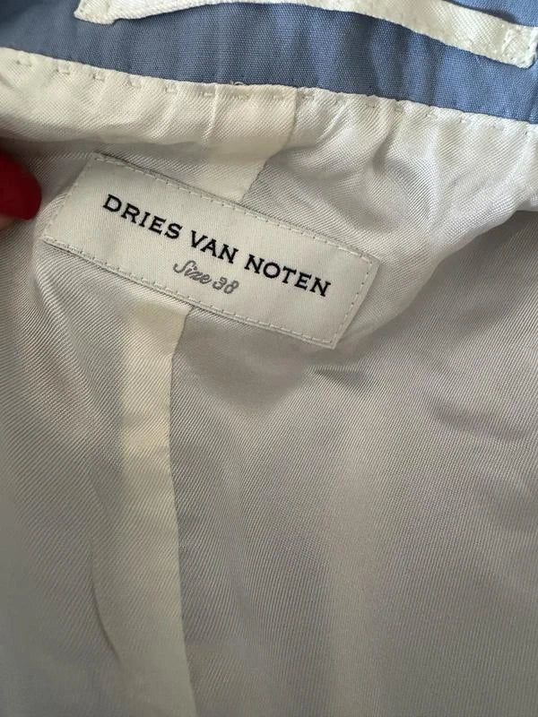 Dries van Noten sky blue cotton sleeveless vest blazer