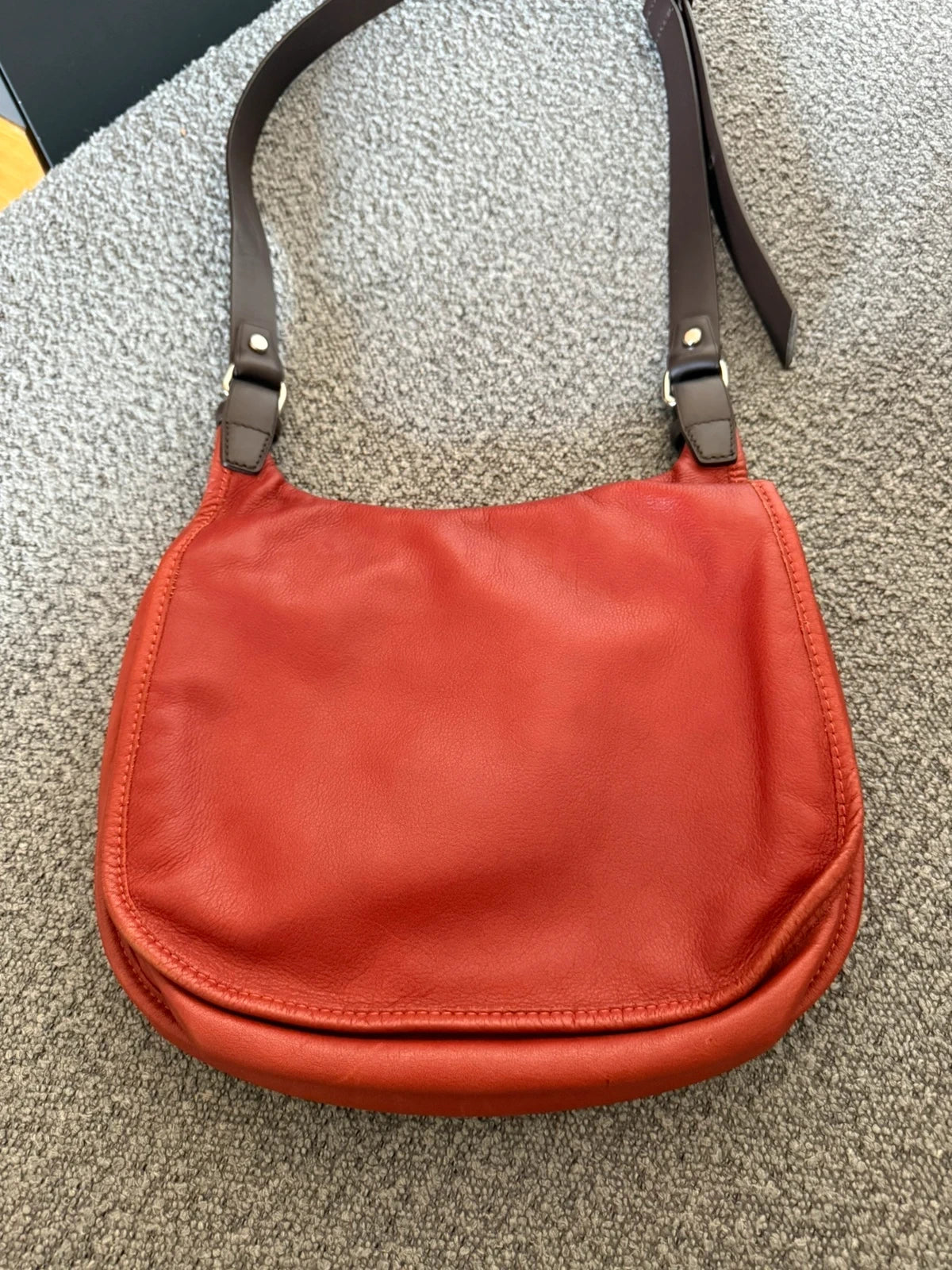 Longchamp balzan burgundy brown leather crossbody bag - view 9