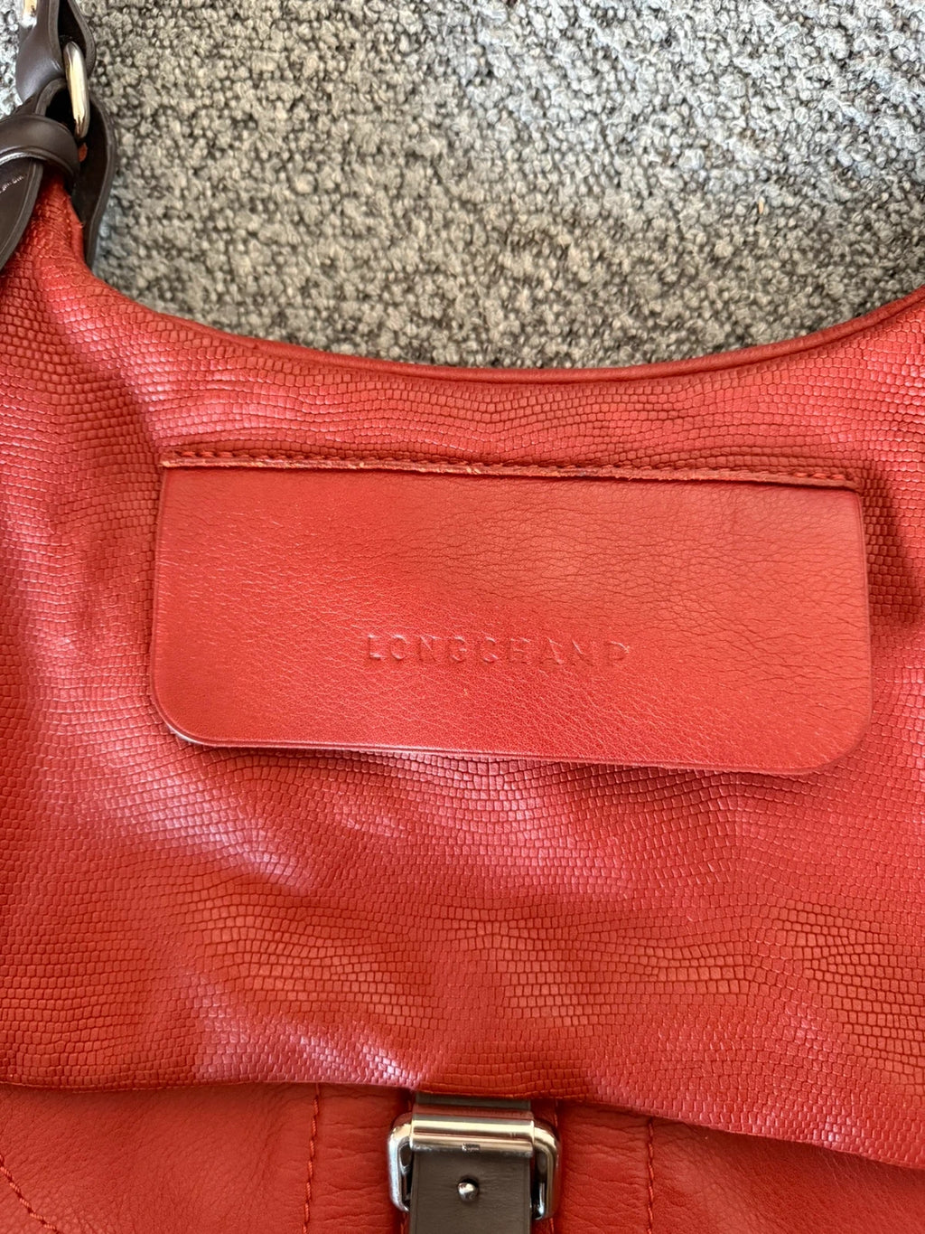 Longchamp balzan burgundy brown leather crossbody bag - view 7