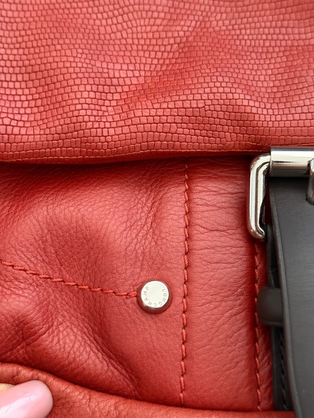 Longchamp balzan burgundy brown leather crossbody bag - view 8