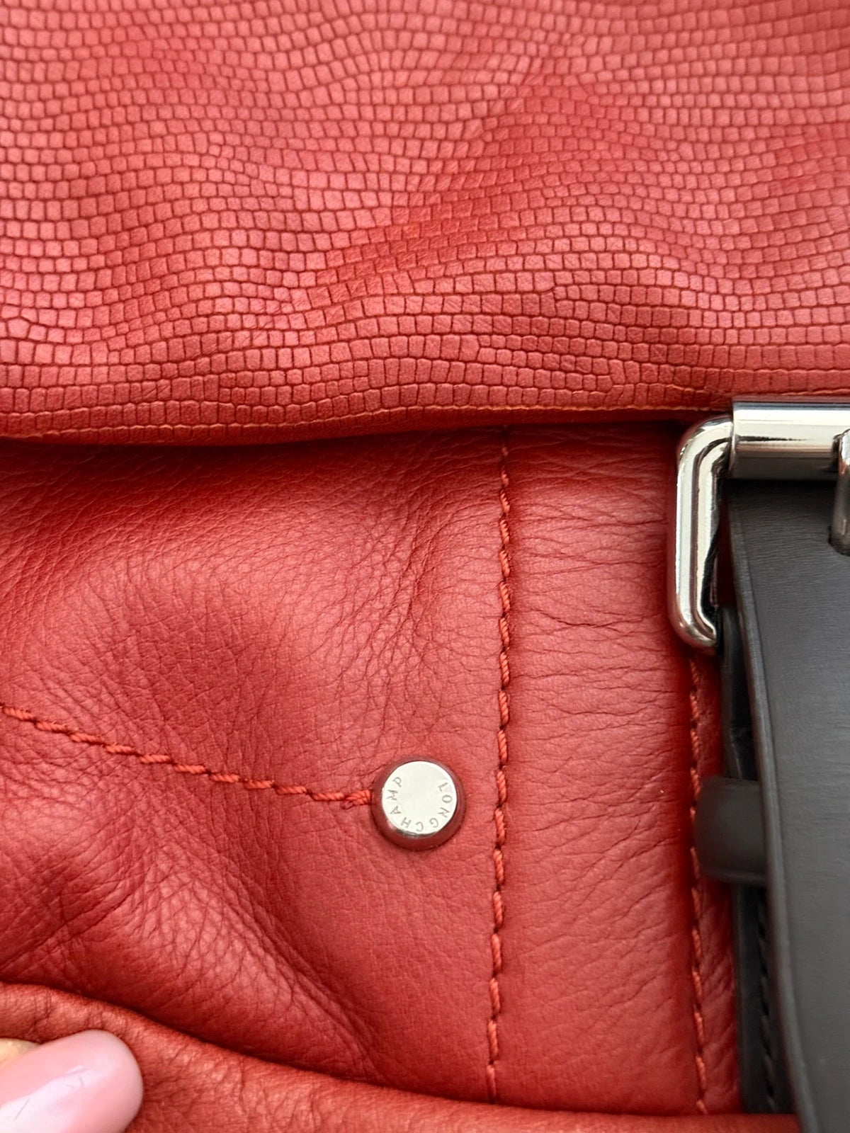 Longchamp balzan burgundy brown leather crossbody bag - view 8