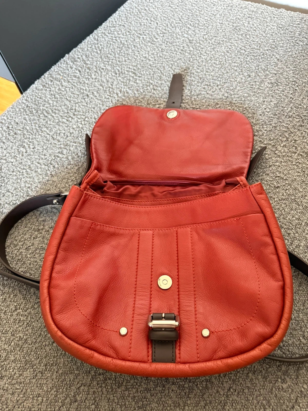Longchamp balzan burgundy brown leather crossbody bag - view 12