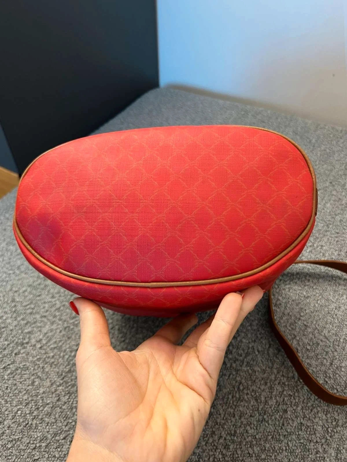 Longchamp red canvas vintage bucket bag - view 6