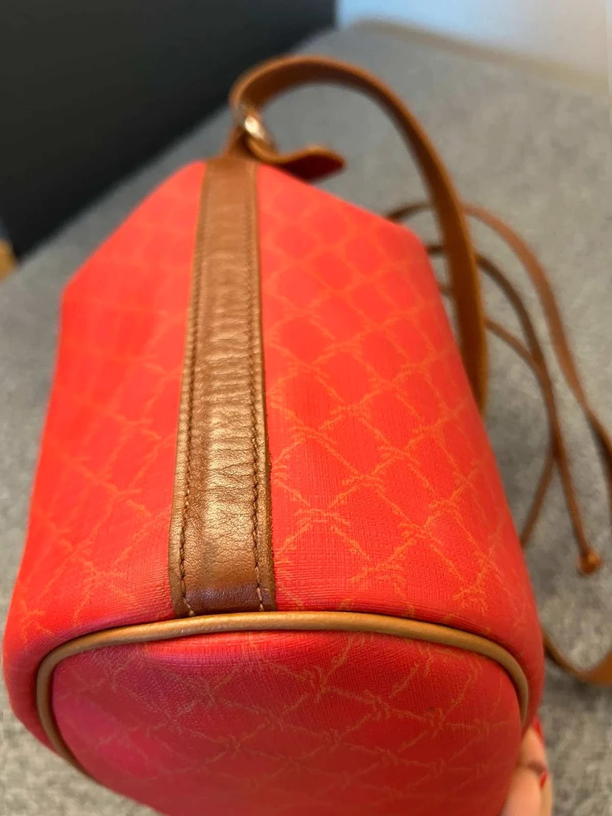 Longchamp red canvas vintage bucket bag - view 10