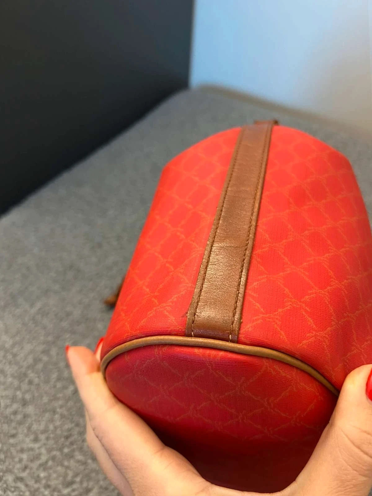 Longchamp red canvas vintage bucket bag - view 8