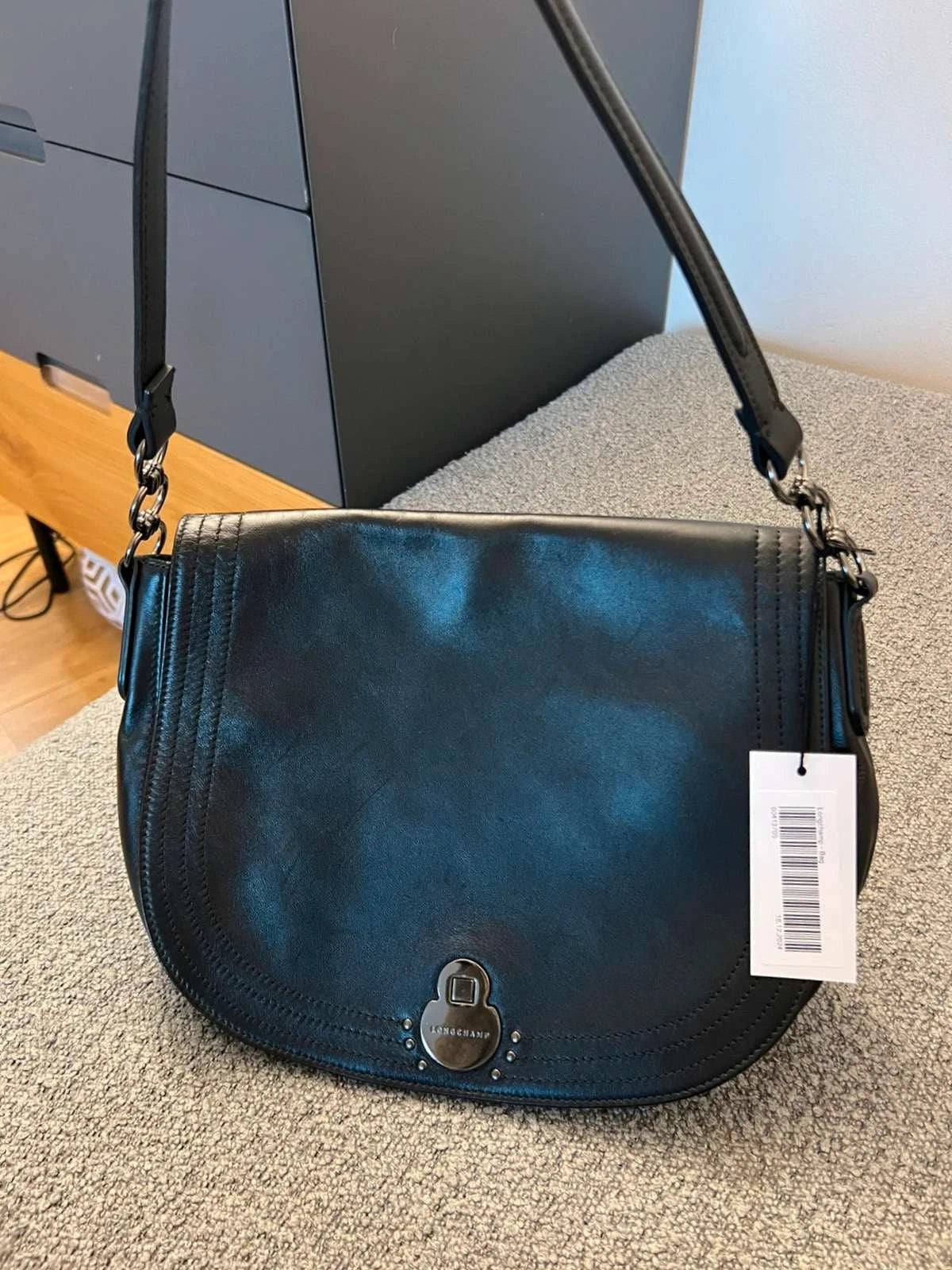 Longchamp cavalcade black leather shoulder bag - view 2