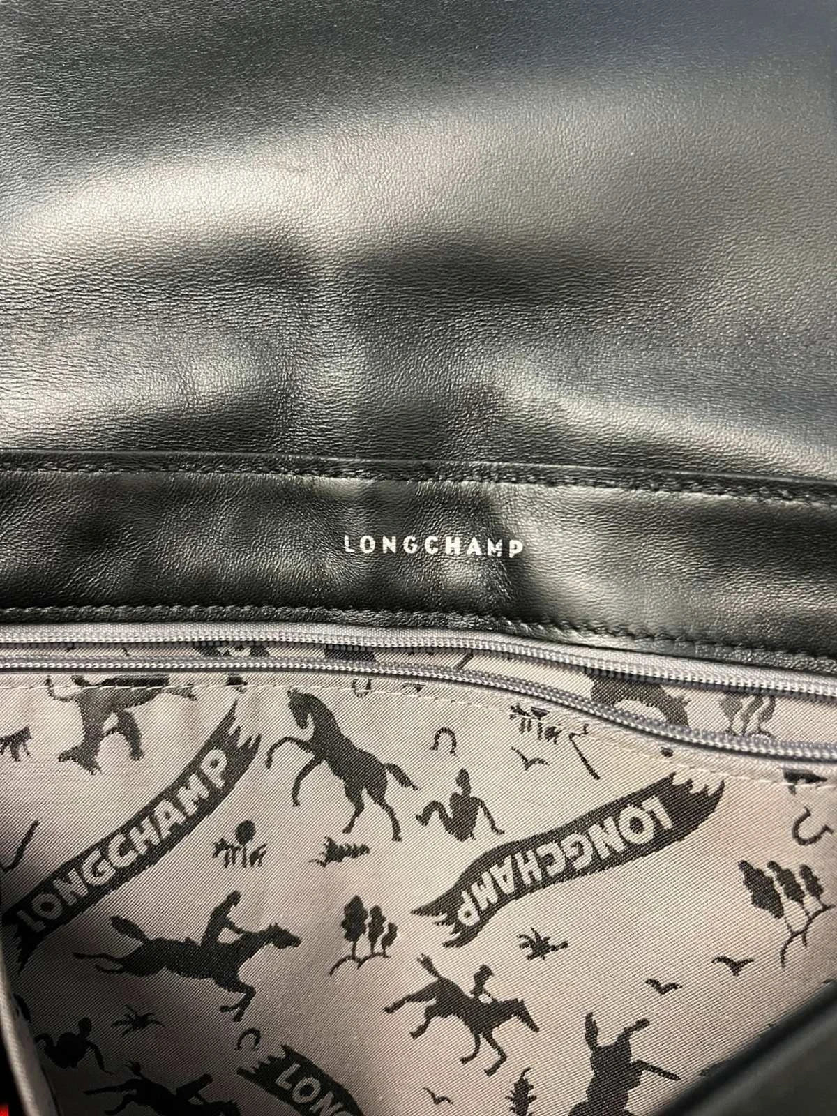 Longchamp cavalcade black leather shoulder bag - view 11