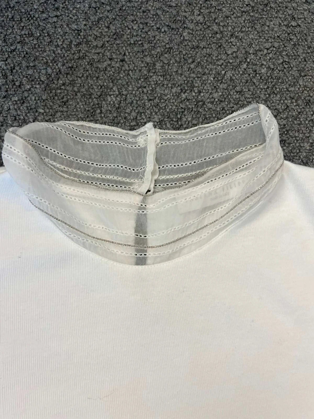 Fabiana Filippi white cotton silk collar t-shirt blouse - view 2