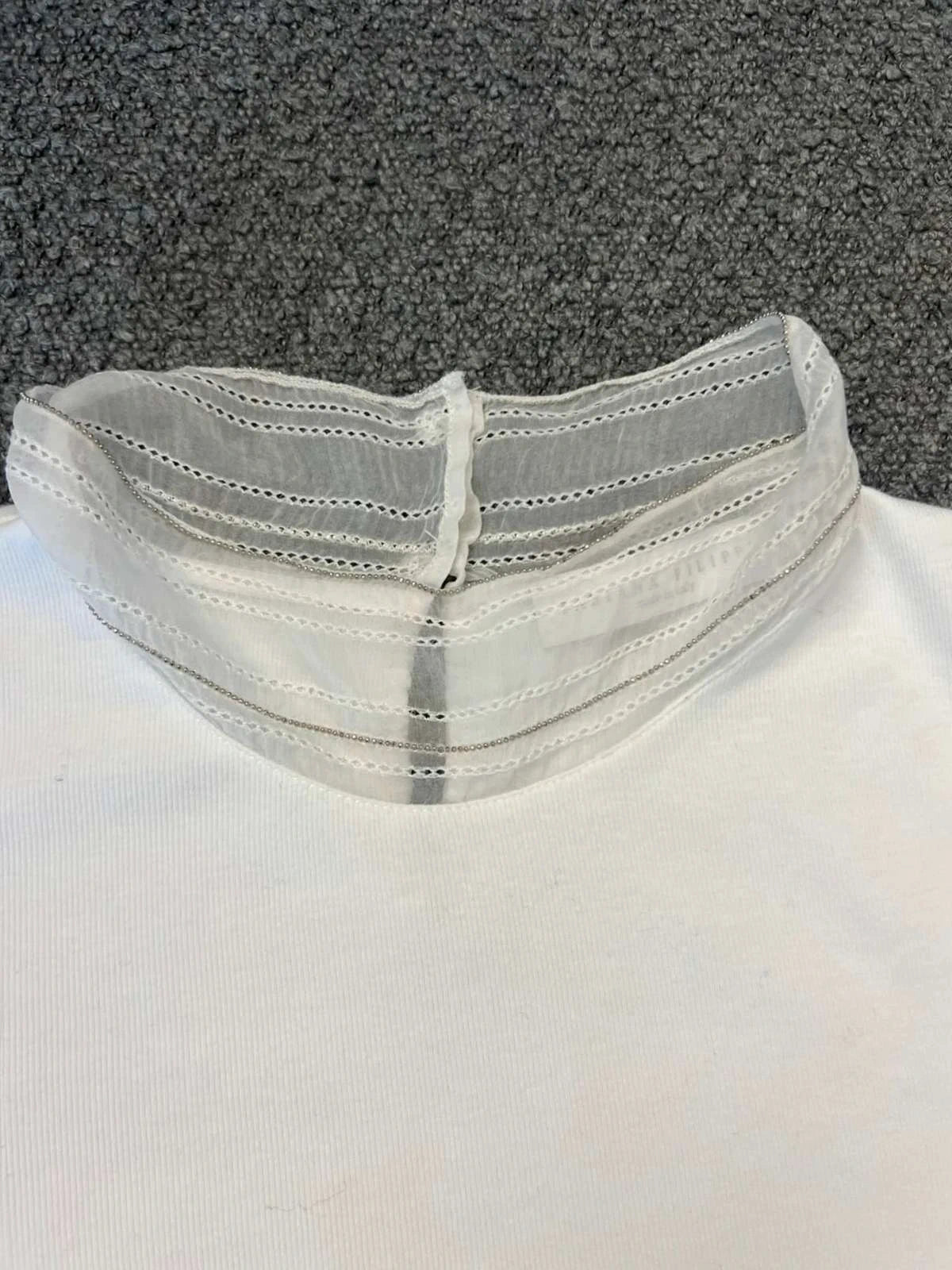 Fabiana Filippi white cotton silk collar t-shirt blouse - view 2