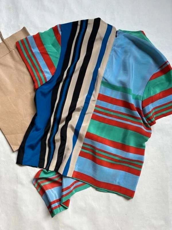Diane von Furstenberg striped silk blouse - view 3