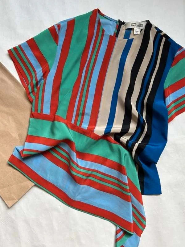 Diane von Furstenberg striped silk blouse - view 6