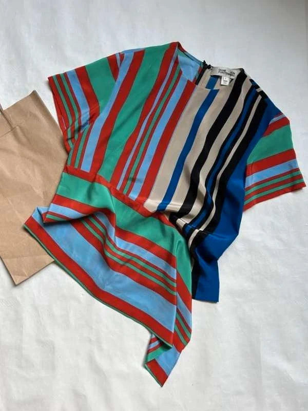 Diane von Furstenberg striped silk blouse