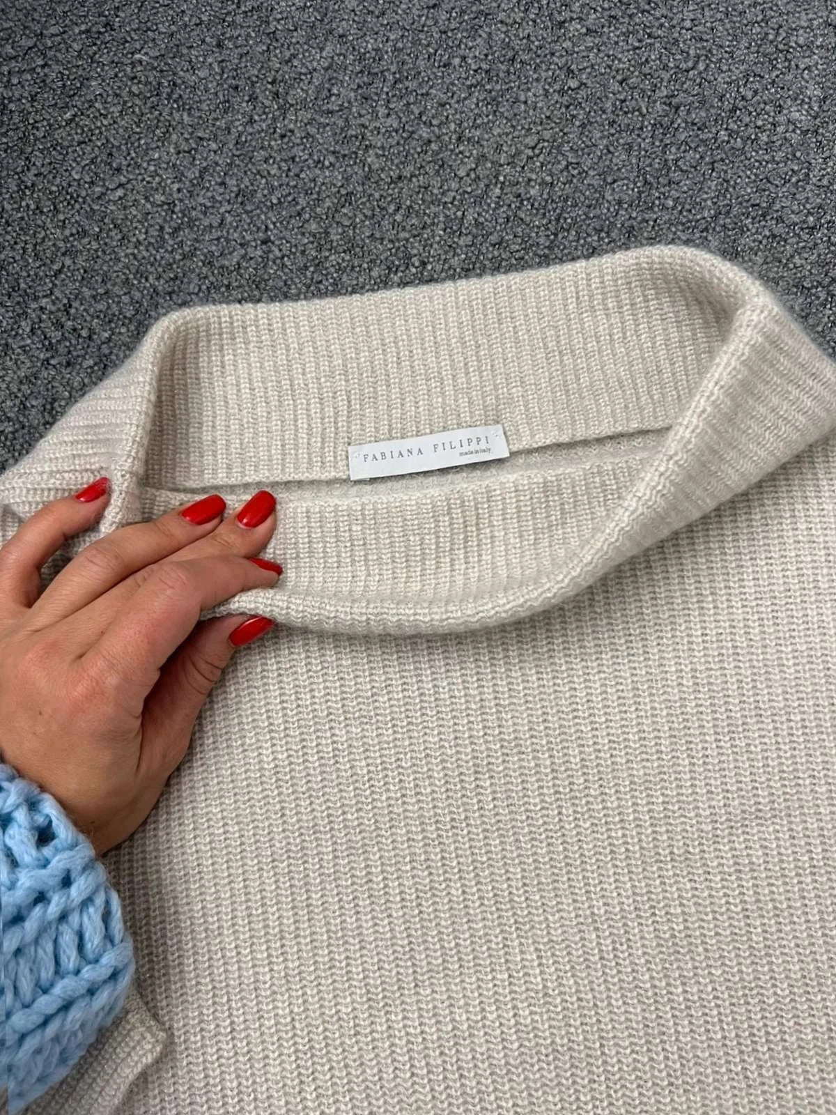 Fabiana Filippi wool mohair silk cashmere blend cream lightly shimmery sweater - view 3