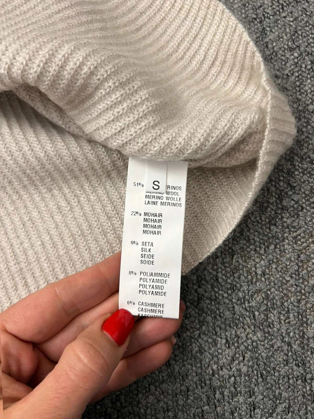 Fabiana Filippi wool mohair silk cashmere blend cream lightly shimmery sweater - view 6