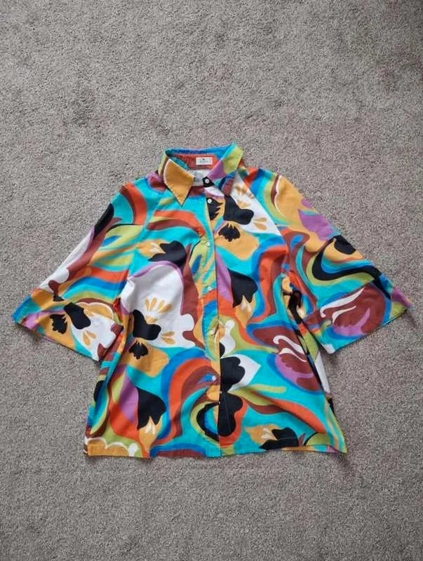 Etro cotton shirt with all over floral print - view 9