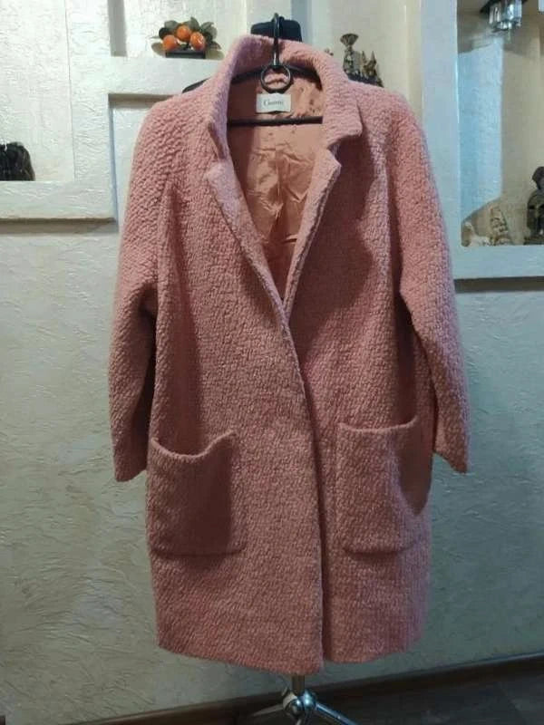 Ganni pink wool oversize coat