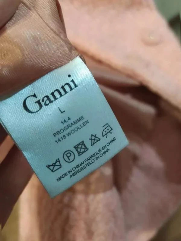 Ganni pink wool oversize coat - view 3