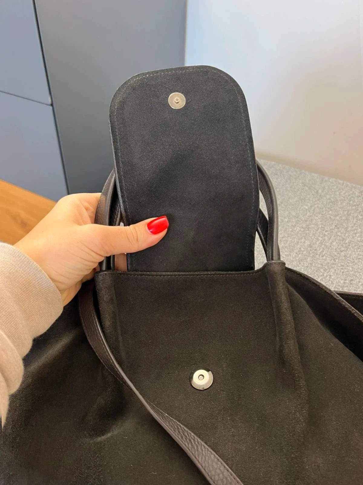 Fabiana Filippi black suede big bag - view 9