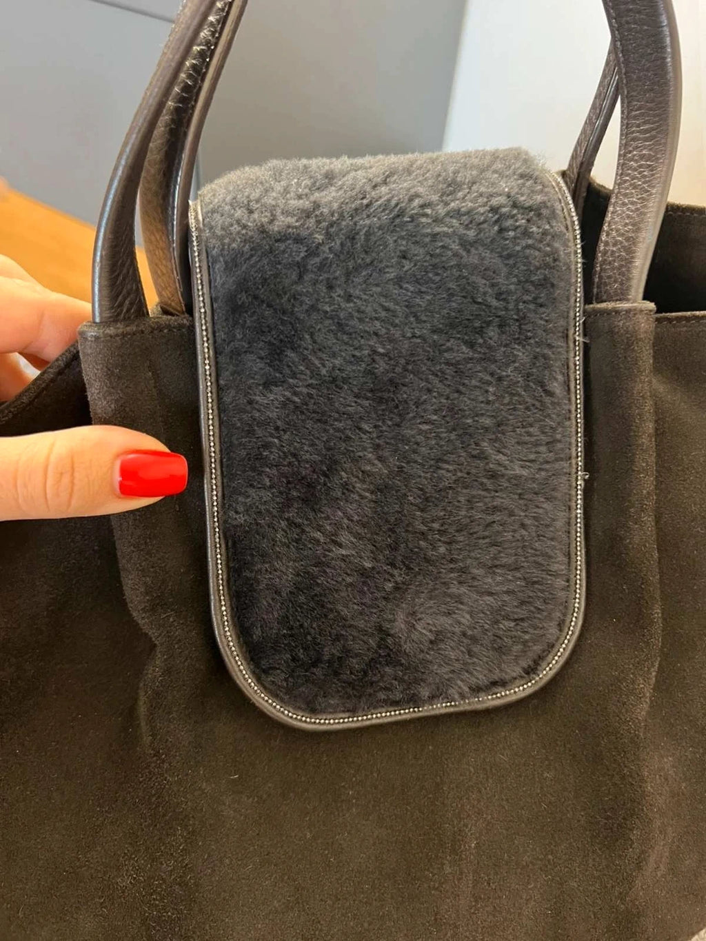 Fabiana Filippi black suede big bag - view 4
