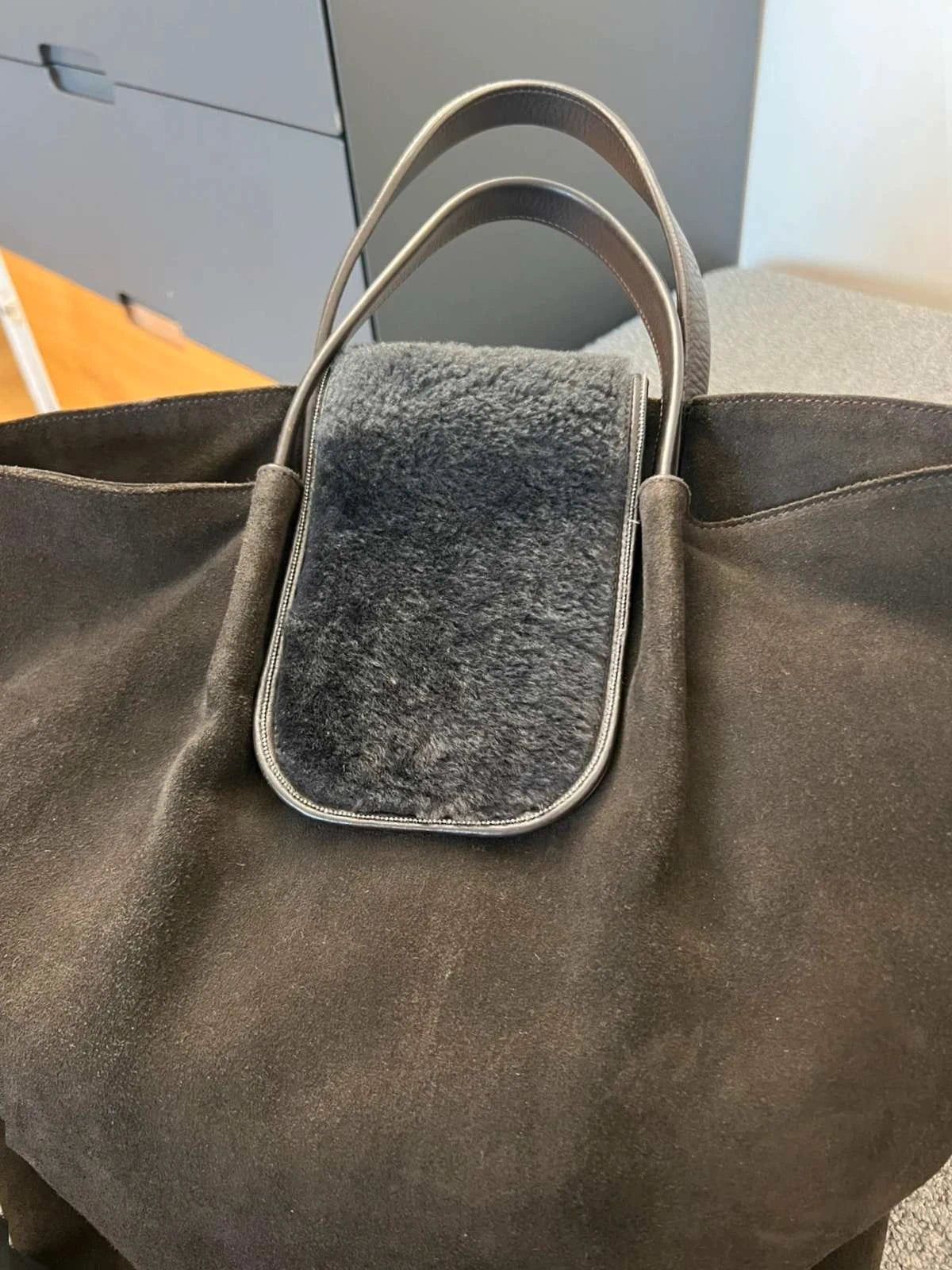 Fabiana Filippi black suede big bag - view 6