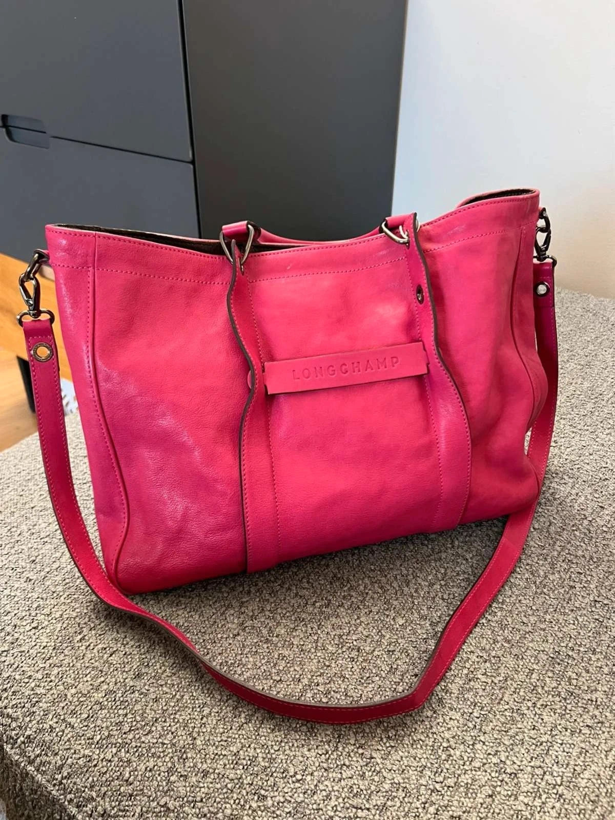 Longchamp 3D fuchsia leather big bag - view 2