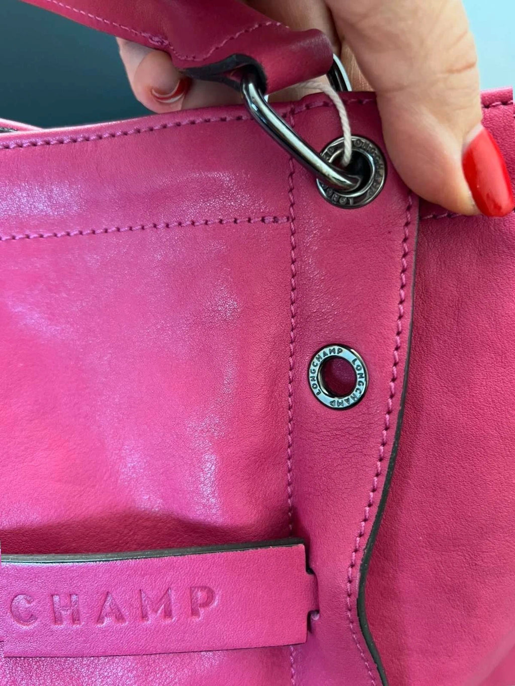Longchamp 3D fuchsia leather big bag - view 4