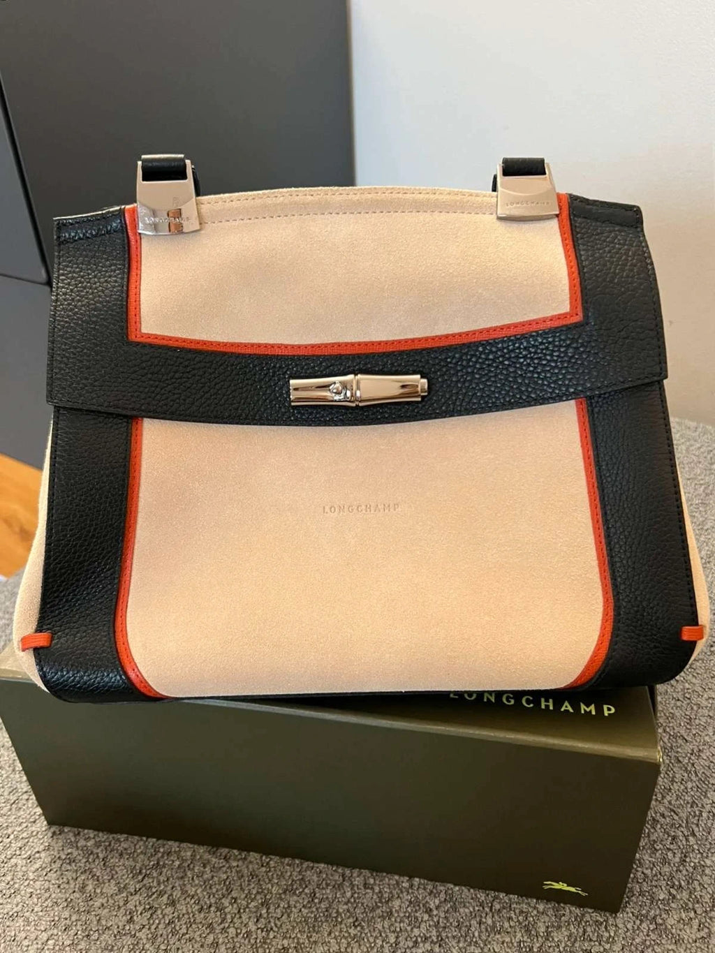Longchamp Madeleine Tribu new suede leather bag