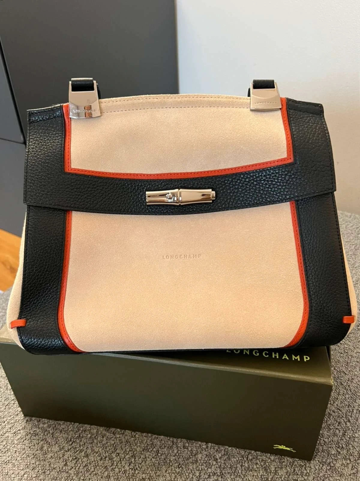 Longchamp Madeleine Tribu new suede leather bag
