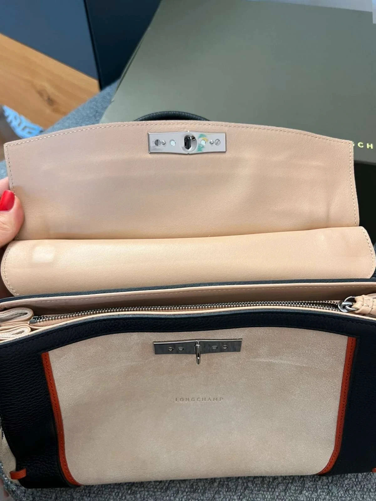 Longchamp Madeleine Tribu new suede leather bag - view 10