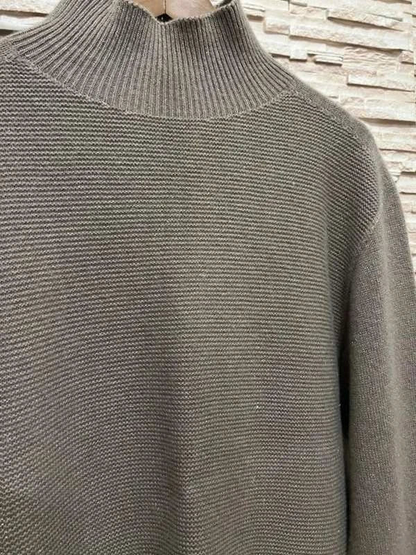 Peserico taupe wool silk turtleneck sweater - view 5