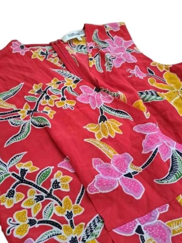 Diane von Furstenberg red floral silk jumpsuit - view 5