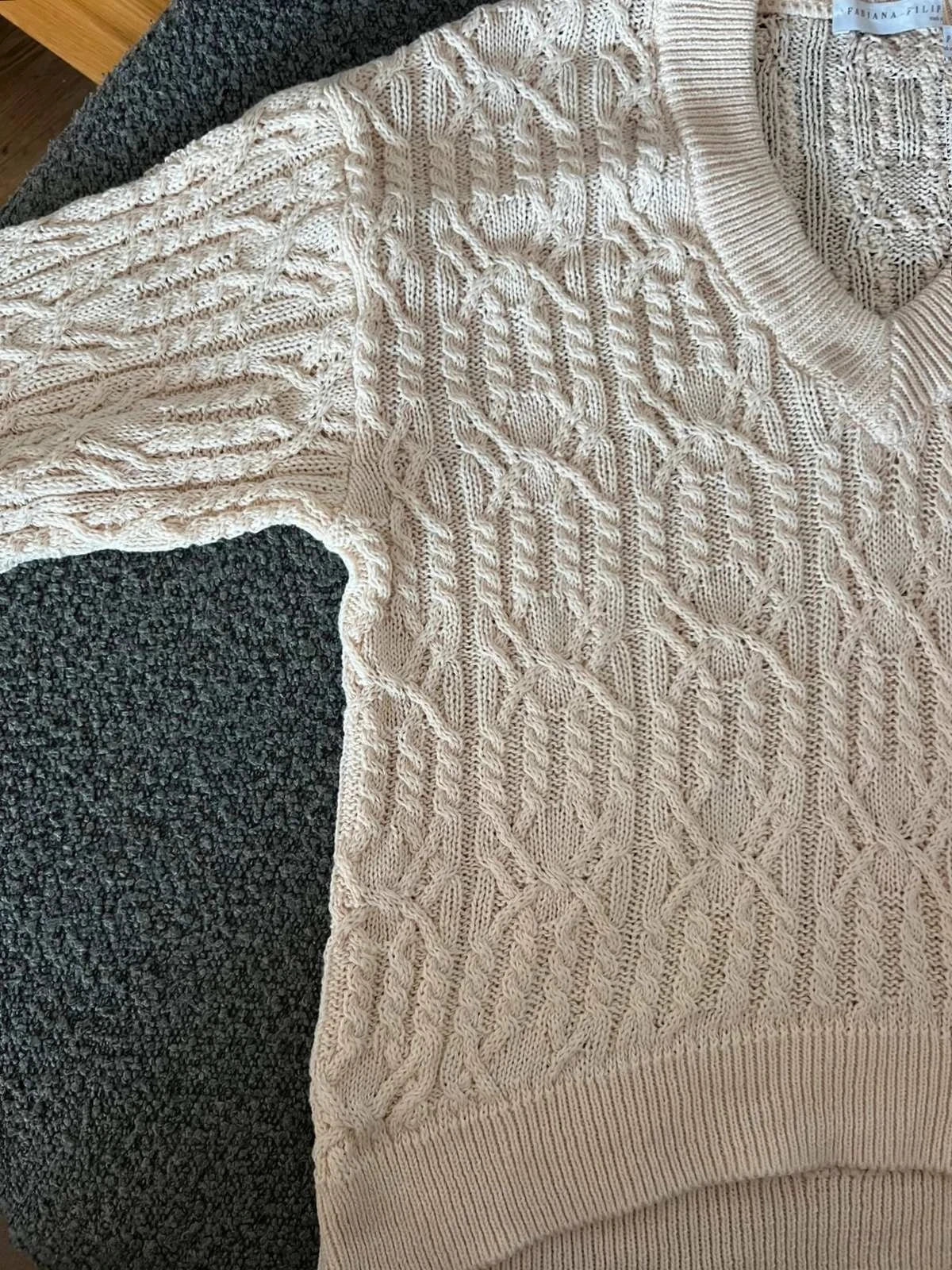 Fabiana Filippi cream cotton jumper - view 3