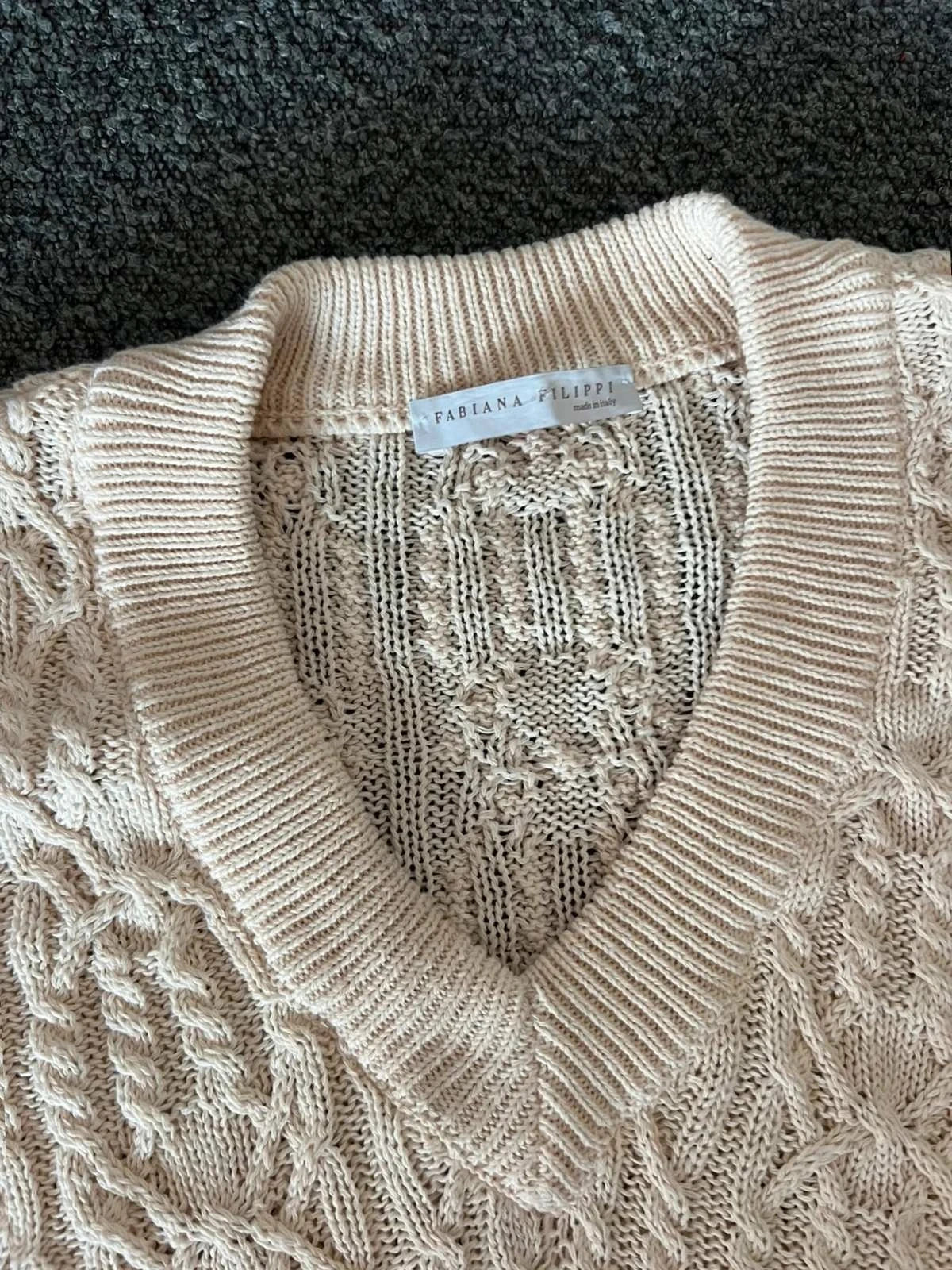 Fabiana Filippi cream cotton jumper - view 2