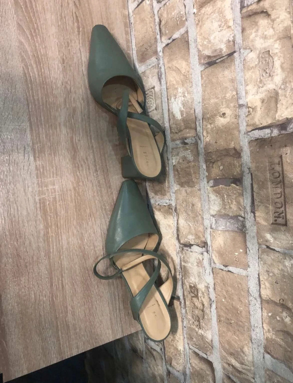 Aeyde khaki green heeled sandals - view 4
