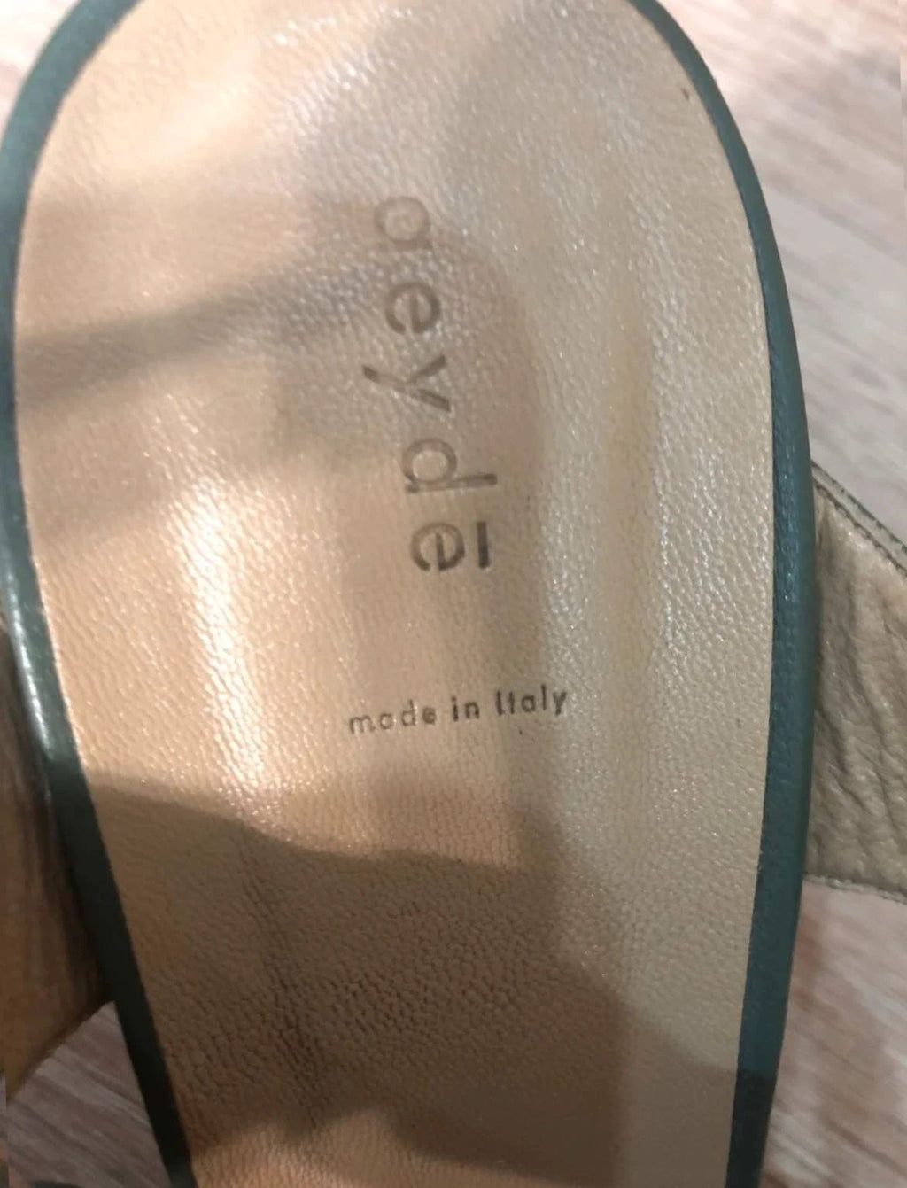 Aeyde khaki green heeled sandals - view 2