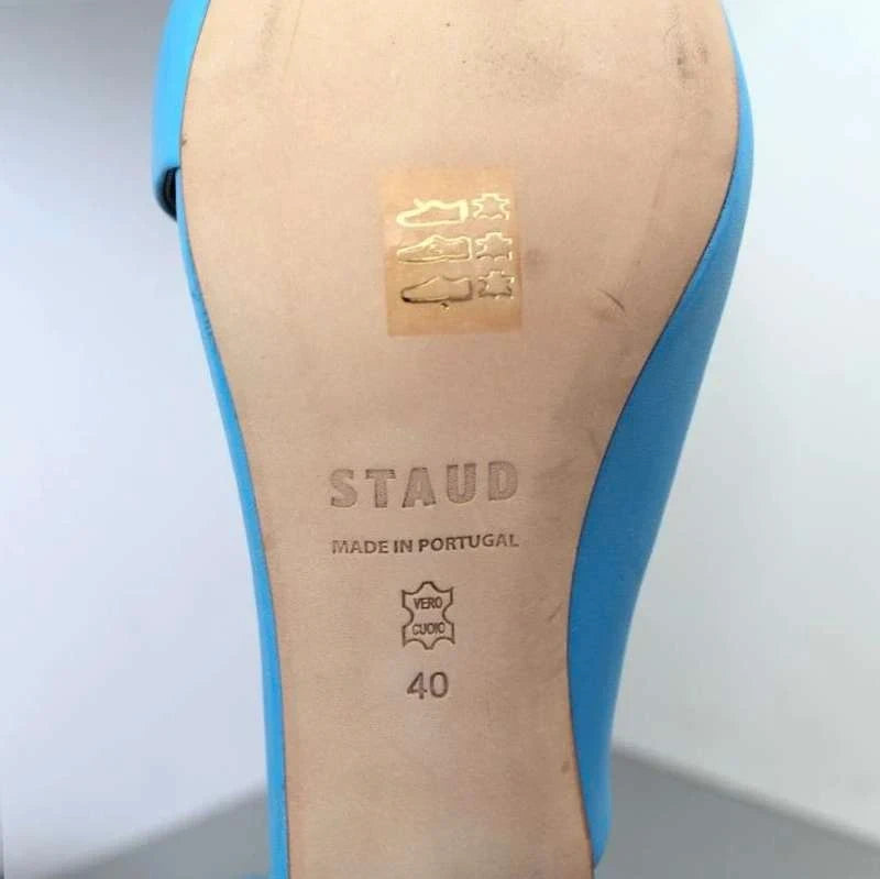 Staud blue fully leather sandals