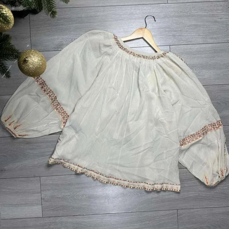 Isabel Marant Clive top cotton silk embroidered blouse - view 5