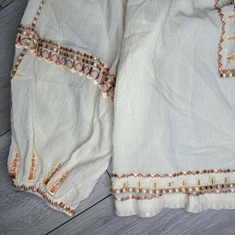 Isabel Marant Clive top cotton silk embroidered blouse - view 3