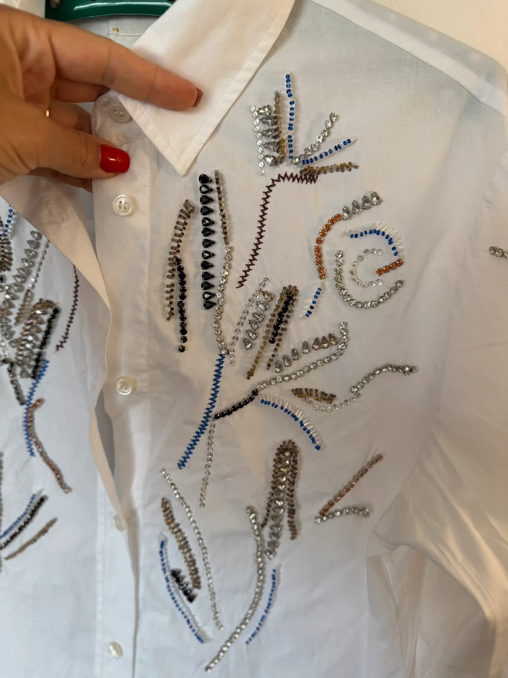 Forte Forte white shirt embroidered with crystals - view 4