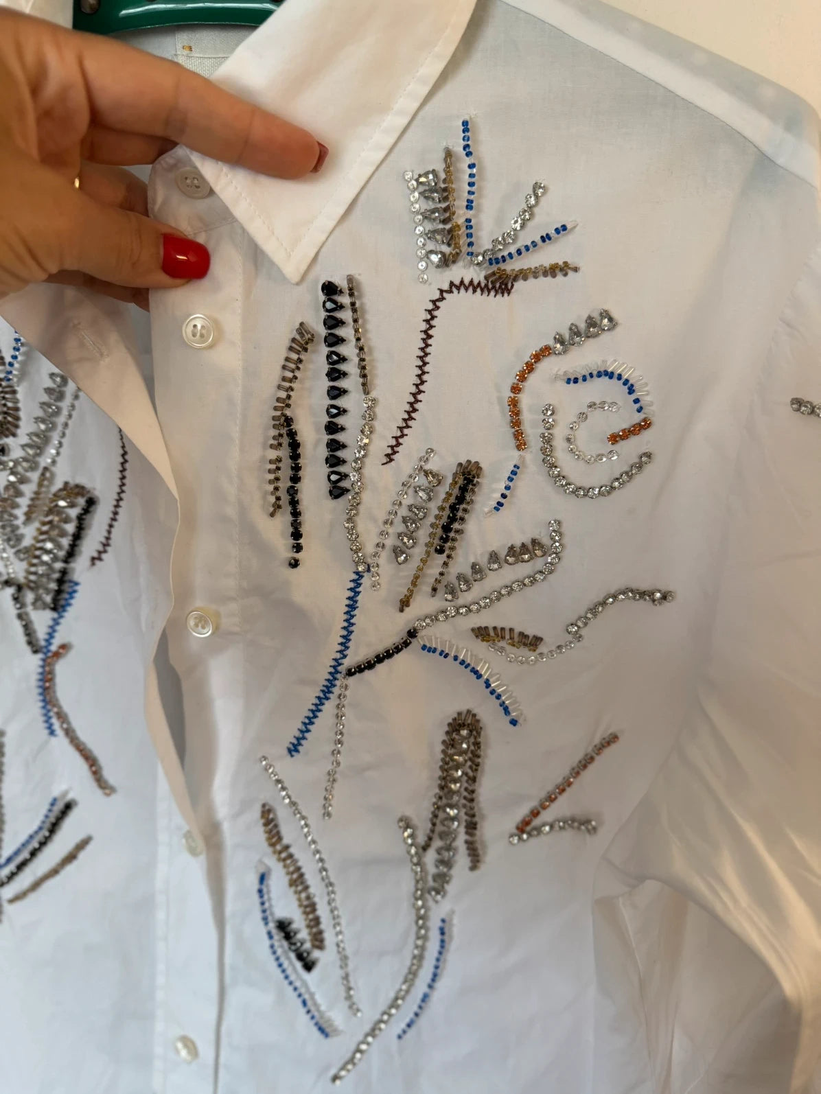 Forte Forte white shirt embroidered with crystals - view 4