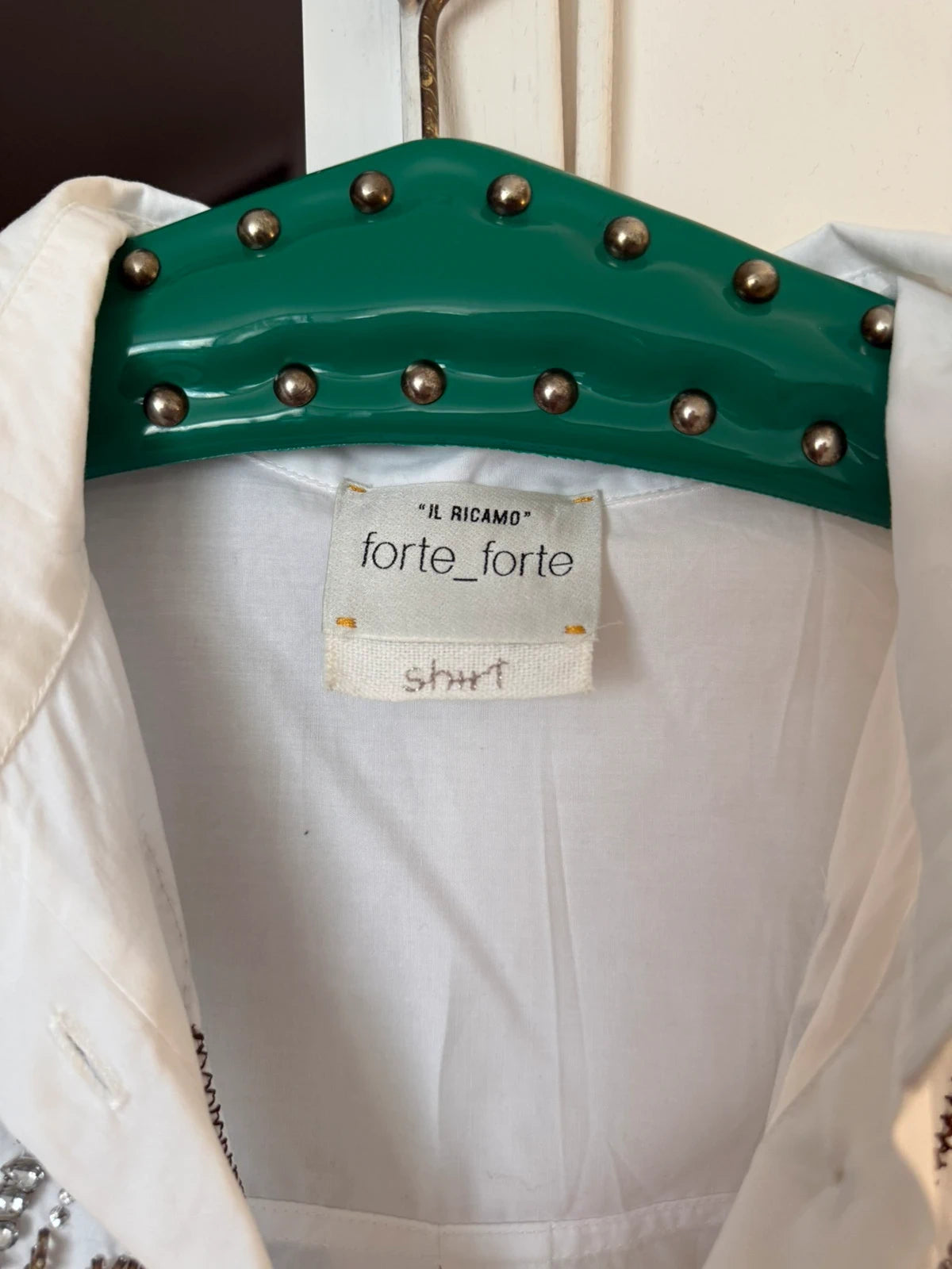 Forte Forte white shirt embroidered with crystals - view 2